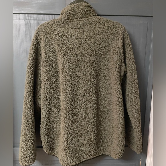 Abercrombie & Fitch Olive Green Sherpa Hoodie - Picture 5 of 5
